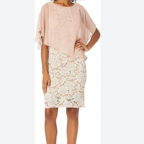 RONNI NICOLE eyelet sheath dress sheer shawl topper size 6 - Picture 1 of 8